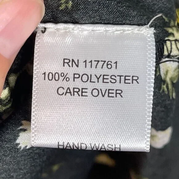 SPEED CONTROL | Women's Black & Yellow Lightweight Floral Shirt Dress | Size L - Picture 10 of 13